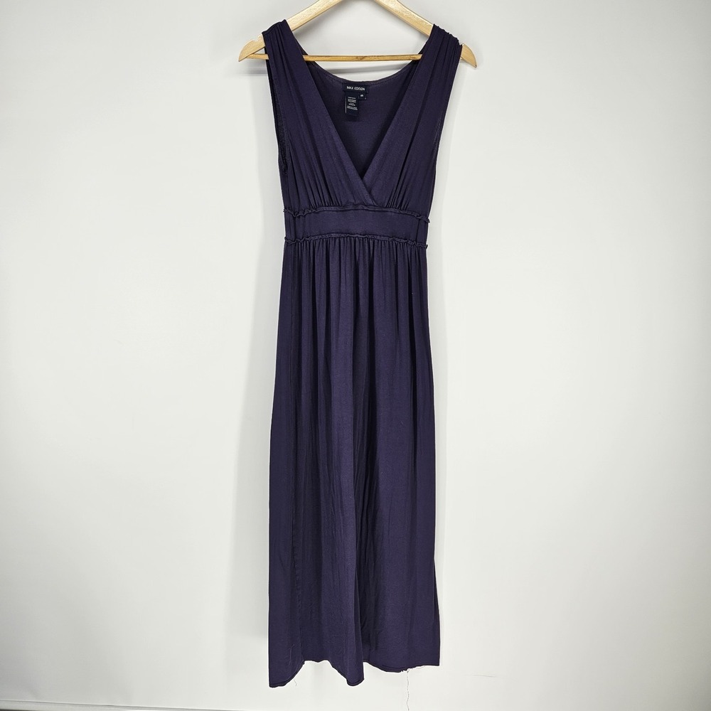 Max Edition Maxi Dress Womens‎ XS Purple V-Neck Empire Waist Sleeveless Wedding
